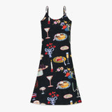 Women's 2024 Vintage Y2K Table Collection Print Sleeveless Backless Midi Bodycon Party Slip Cami A-Line Long Dress-Outfit
