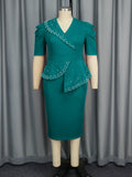 New Nail-Peared Leaf-Side Dress Party Temperament Packed Bing
