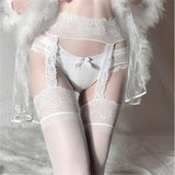 Sexy Lace Garter Lingerie Underwear Black Silk White Stockings Hot Free Pantyhose