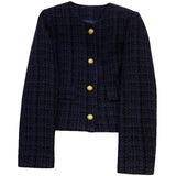 Blue Small Scented Coat Autumn 2025 New French Style Temperament Design Sense Retro Short