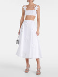 Toloer Retro Wind 2024 Summer New Sling With Three-Dimensional Flower Splicing Sling With High Waist In The Long Half Skirt Suit Female-Outfit