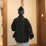 QWEEK Harajuku Gothic Denim Jackets Vintage Graphic Mujer Chaqueta Mall Goth Button Up Fall 2021 Women Hip Hop Kpop