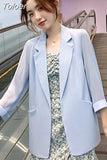 Women Solid Thin All-match Casual Preppy Style Long Sleeve Temperament Fashion Simple Solid Work Chic Vintage Blazers