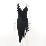 Sexy Deep V Sling Dress Body Show-Up Back Party Hottie Temperament Hip