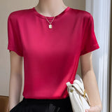 Toloer Summer Women's T-Shirt New Super Soft Bat Sleeve Simple Short-Sleeved Women's Top Bottom With Sleeveless Vest-Outfit
