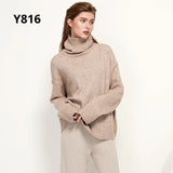 Autumn Winter Women Knitted Turtleneck Wool Sweaters 2021 Casual Basic Pullover Jumper Batwing Long Sleeve Loose