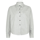 Vintage Striped Loose Long Sleeve Blouse-Outfit