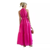 Summer New Leisure High-End Feeling Sleeveless Waist Swing Gentle Wind Dress Women's Long