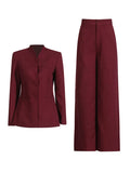 Of Angola Red 2025 Autumn And Winter New No-Neck Waist-High Design Simple Pants