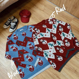 Christmas Sweater Women Loose Lazy Outside Wear 2021 Winter New Snowflake Round Neck Red Blue Sweater Couple Christmas