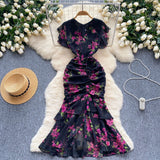 Cold Sister Goddess Fan Dress Heart Machine Draw Folding Belt Irregular Chopped Fishtail Skirt