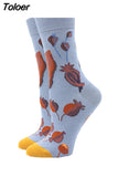 Socks Women Funny Harajuku Colorful Socks Cute Egg Food Art Printing Comfortable Fashion Harajuku Socks 2023