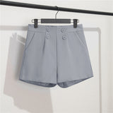 Toloer White Suit Shorts Female Black Summer Thin 2024 New Loose High-Waist A-Line Casual Wide-Leg Hot Pants-Outfit
