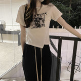 Toloer Girl Style Design Sense Short T-Shirt Summer 2024 New Irregular Chic Niche Ins Short Sleeve Shirt Women's