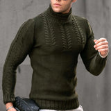 Toloer And Winter New Men's Sweater Men's Turtleneck Flower Long Sleeve Sweater Warm Head Sweater