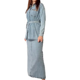 Autumn New Fashion To Do Old Washing Casual Denim Dress Suit Women