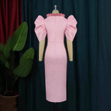 Design Sensing Sexy V-Neck Folded Open Skirt Party Party Evening Dress Dress Dress Dress Dress Dress
