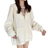 Coat Women Wear Oversize Loose Lazy Wind Print Hoods In The Spring And