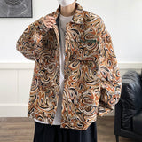 Hong Kong Wind Ins Embroidered Work Jacket Male Autumn Add Fat Add Large Size Tide Fat Man Loose Ruffian Handsome Design Sense Coat-Outfit