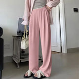 Toloer Wide-Leg Pants Women Spring And Fall 2024 New Casual Pants High-Waist Suit Pants Small Pants Women-Outfit