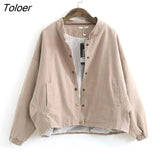 Spring New Women's Jacket Stand-up Collar Solid Color Copper Buckle Long Sleeve Short Tooling Art Coat Women Retro