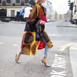 Spring And Autumn Wishebay Long Horn Sleeve Coat Print Loose Wind Coat