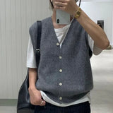 Cardigan Sweater Vest Loose 2021 Autumn and Winter Warm Knitted Vest Sweater for Women Loose Solid Sleeveless Sweaters