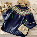 Red Santa Crew Neck Sweater Women Winter Sweater Clothes 2021 Fall New Year Cute Korean Fashion Women Pullover
