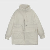 Aachoae Women Solid Thick Warm Lightweight Down Jacket Winter 2021 Long Sleeve Coat With Pockets Female Chic Duck Down