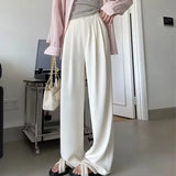 Toloer Wide-Leg Pants Women Spring And Fall 2024 New Casual Pants High-Waist Suit Pants Small Pants Women-Outfit