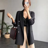 Toloer Jacket Female 2024 Spring And Autumn Net Red New Autumn Dress Korean Version Loose Suit Brown Blazer Jacket Female-Outfit