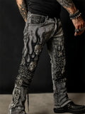 Women's Jeans Women's Trousers Color Flowers 3D Three-Dimensional Printed
