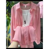 New Fashion Clothes Beaded Sunscreen Women Loose Lantern Sleeve Shirt Senior
