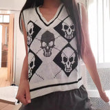 Toloer Sweater Vest Vest Coat Autumn And Winter Women's Wear With Knitted Halloween V-Neck-Outfit