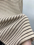 Toloer Half High Collar Striped Long Sleeve T-Shirt Bottom Shirt Women's New Autumn Ins Slim Wood Ear Inside The