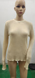 Toloer / Summer 2023 New Hot Selling Long-Sleeved Round Collar Thin Breathable Knit-Outfit