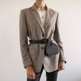 Women Plaid Autumn 2 Piece Set Blazer,High Waist Skirt Office Lady Jacket Skirt Suits Sold Separately Women's