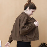 Toloer Autumn Casual Coat Female Autumn Versatile Thin 2024 New Loose Show Thin Korean Version Of The Tooling Jacket Tide-Outfit