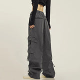 Toloer Design Sense Multi-Pocket Floor Cargo Pants Men And Women Loose Casual Versatile Wide Leg Pants Drop Feeling