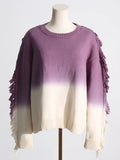 Toloer Wind Gradually Pull Wool Edge Long Sleeve Knit Jacket Spring 2024 New Fashion Trend Design Sense Sweater Woman-Outfit