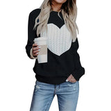 Toloer / Winter Women's Knit Sweater Plus Size Love Knit Long Sleeve Jumper Sweater