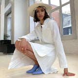 Double Layer Lace Up Coat Blazer Slim Women Gray Long Sleeve Pocket Short Jacket Suit Collar Female Outwear Clothes