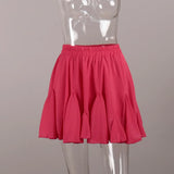 Wooden Ear Short Skirt 2024 Summer New Y2K Street Trend Splicing Mini Pleated Skirt-Outfit