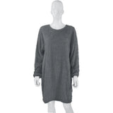 Autumn And Winter 2023 Ebaywish Hot Style Women's Long Sleeve Round Collar Loose Plush Dress-Outfit