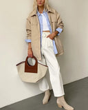 WOTWOY Patchwork Sleeve Autumn Winter Jackets Women Elegant Single Breasted Cotton Padded Parkas Female Sold Bubble Coat