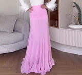 Summer Women's New Lotus Leaf Side High Waist Slim Solid Body