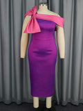 Sexy Elegant Dress Party Party Collar Bow High Waist Dress