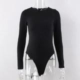 Toloer Autumn Winter New Women's Botop Bottom Round Collar Long Sleeve Jumpsuit
