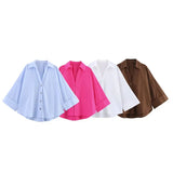 New Fashion Women's Wide-Sleeved Silk Silk Dress Silk Women's Long-Sleeved Shirt Tide