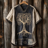 Men's Short-Sleeved Casual V-Neck T-Shirt 3D Digital Print